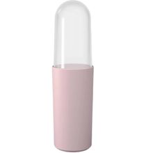 Linea serene-porta cepillos de plastico c/tapa rosa clay