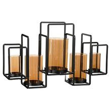 Candelabro Canton negro oro 46x11x26cm