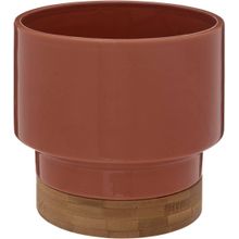 Florero de ceramica bambu terracota 16cm