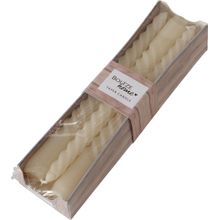 Set De Velas Decorativas Twisto 6 Pzas Crema 20 Cm