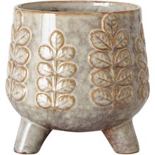 Macetero decorativo Prado gris dorado grande