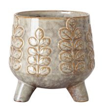 Macetero decorativo Prado gris dorado mediana