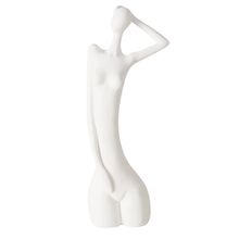 Figura Decorativa Poliresina Mujer Deborah 24Cm Blanco
