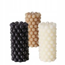 Vela Pearls surtx3 14cm Beige blanco negro