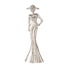 Adorno decorativo mujer Ladie plateado 30cm