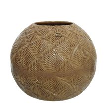 Jarron De Loza Marron Mele 18 Cm