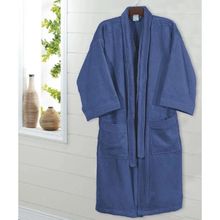 Bata de bano adulto m azul comfort