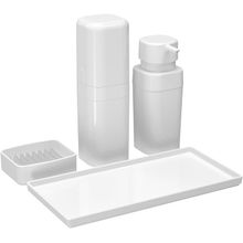 Juego de bano de plastico 4pcs-blanco