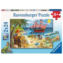 Rompecabezas Piratas y sirenas 2x24 pzas