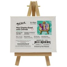 Caballete Miniatura Con Lienzo 8X10Cm