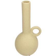 Porta Vela Loza Fina Beige 9X20Cm