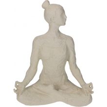 Adorno Mujer Yoga Figura Loto Blanco 18X24Cm
