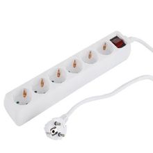 TOMA Q-LINK 6W SCHU3x1,5  5M  INTERRUPTOR BLANCO