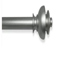 RIEL PARA CORTINA DOBLE 36-72"  PLATEADO OSCURO