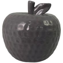 Adorno manzana gris oscuro 12x12cm