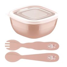Juego Infantil Tupper + Cubiertos Rosa 3 Pza