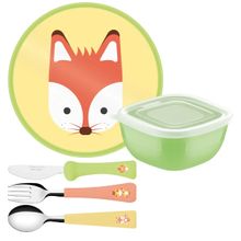 Juego Infantil  Tupper + Cubiertos Baby Friends 5Pzas