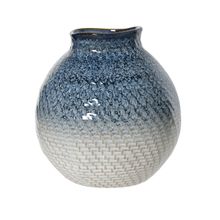 Jarron Iris azul blanco 19cm