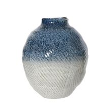 Jarron Iris azul blanco 31cm