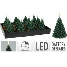 Vela led arbol 11cm verde oscuro