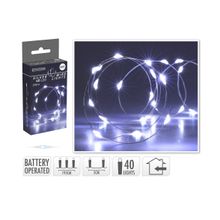 Cable de plata 40 led color blanco