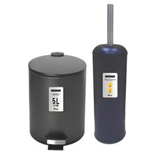 Set de basurero 5l gam-5l + cepillo de bano escobillero