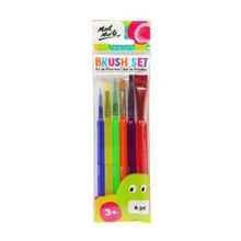 Set pinceles infantil x6 fibra de taklon montmarte
