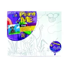 Set kids paint me lienzo + acrilicos+ pinceles x9 dog montma