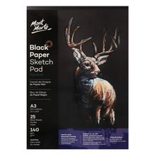 Block De Dibujo Papel Negro A3 140Grs 25Hjs