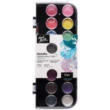 Set de acuarelas en pastilla signature x17col metalicas mont