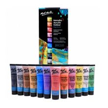 Set De Pintura Acrilica Signature Colores Metalizados 12 Pie