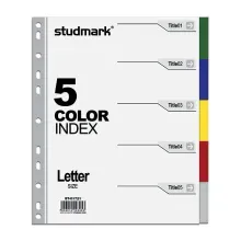 Separadores Carta X 5 Div Sin Num Studmark