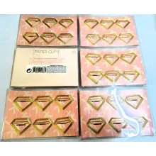 Blister Clips Diamante Dorado 6 Pzas