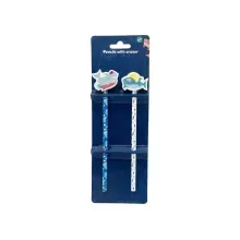 Set De Lapiz Con Borrador 2 Pzas Shark