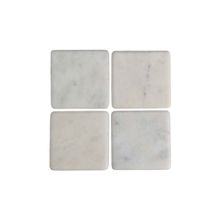 Set de 4 posavasos cuadrado blanco 10x10cm