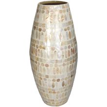 Jarron capiz marfil 20x20x45cm