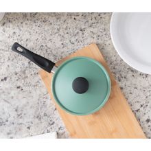 Mini sarten para huevos con tapa verde