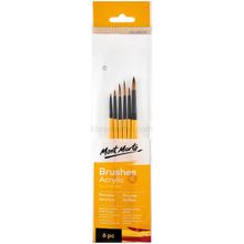 Set Pinceles X6 Fibra De Taklon (Para Acrilicos)