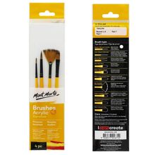 Set Pinceles X4 Fibra De Taklon Para Acrilicos