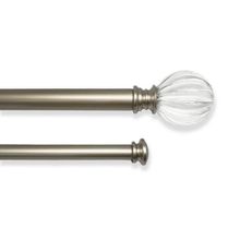 Barra De Cortina Doble Plateado 72-144"