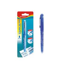Boligrafo, gel roller borrable, 0.7 mm, azul, blister x 1 und.
