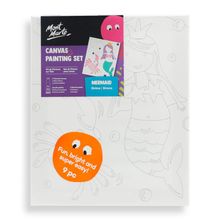 Set kids paint me lienzo + acrilicos+ pinceles x9 mermaid mo