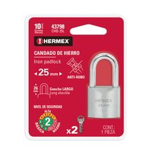 Candado de hierro de 25 mm gancho largo