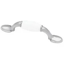3" pull w/ceramic insert chrome and whit
