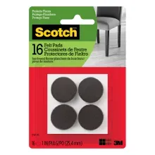 Protectores de fieltro redondo 25.4mm scotch 16u cafe