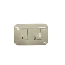 Conmutador doble - plata x - marfil