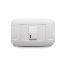 Interruptor simple  - plata x - blanco