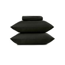 Jgo de sabanas simples algodon malla queen preto primitivo liso