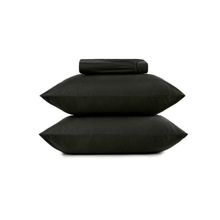Jgo de sabanas simples algodon malla king preto primitivo liso