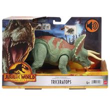 Triceratops dinosaurio ruge y ataca